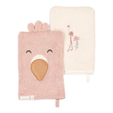 Little Dutch lot de 2 gants de toilette flamingo rose Safari Friends TE52156047