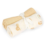 Little Dutch drap tétra lot de 2 70x70 cm jaune safari Leo Safari Friends TE51826047