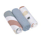 Lassig Langes mousseline (3 pcs) 85 x 85 cm - Arc-en-ciel, bleu clair 1312008184