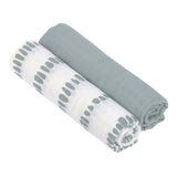 Lassig Lange mousseline L Strokes silver grey, boîte de 2 pcs, 120 x 120 cm 1312012293