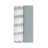 Lassig Lange mousseline L Strokes silver grey, boîte de 2 pcs, 120 x 120 cm 1312012293