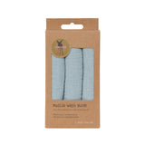 Lassig Lot de 3 gants de toilette en mousseline bleu poudré 1312037173