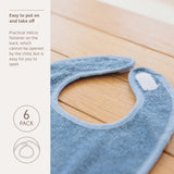 Meyco Baby bavoirs en éponge à scratch natural/jeans blue/indigo (lot de 6) 240.000.CW.02F