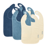 Meyco Baby bavoirs en éponge à scratch natural/jeans blue/indigo (lot de 6) 240.000.CW.02F