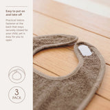 Meyco Baby bavoirs en éponge à scratch off natural/soft sand/taupe (lot de 3) 240.000.DB.02C
