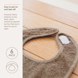 Meyco Baby bavoirs en éponge à scratch soft sand/sand/taupe (lot de 6) 240.000.DE.02F