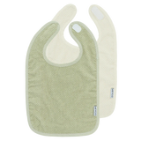 Meyco Baby bavoir à scratch Popcorn naturel/soft olive (lot de 2) 241.205.CM.01.M2