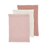 Meyco Baby draps tétra 70x70cm soft rose/rose/natural (lot de 3) 152.000.CQ.04