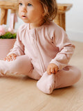 Lilulila Pyjama zippé côtelé en Bambou Pink