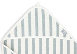 Jollein cape de bain 75x75cm stripe terry sea green gots 534-836-68085