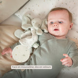 Nattou mini doudou éléphant Loulou vert tilleul et écru 318075