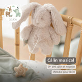 Nattou Loulou mini peluche musicale lapin sable 318440