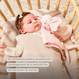 Nattou doudou éléphant en velours côtelé rose Fanfan 759113