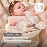 Nattou maxi doudou éléphant en velours côtelé sable Fanfan 759137