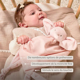 Nattou maxi doudou éléphant en velours côtelé rose Fanfan 759144