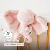 Nattou peluche musicale éléphant 25 cm doux rose Fanfan 759182