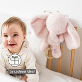 Nattou peluche musicale éléphant 25 cm doux rose Fanfan 759182