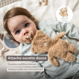 Nattou doudou attache-sucette ours Teddy beige 856461