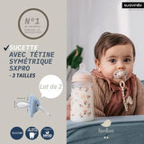 Suavinex sucette SX Pro 0-6m Birdies beige (lot de 2) 309054