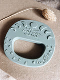 Leo et Lea anneau de dentition en silicone, lune, bleu Mermaid 665