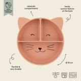 Trixie assiette avec ventouse en silicone et compartiments Mrs. Cat  96-451
