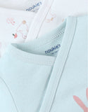 Noukie's Set de 2 bodies lapin en coton, aqua/écru Z2387181