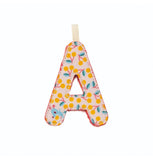 Liliputiens lettre A en tissu rose phosphorescente 83869