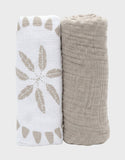 Noukie's Plumes de Lune draps tétra en gaze de coton 100x100cm (lot de 2) BB2660.58