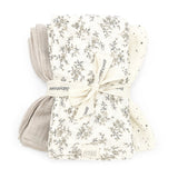 Babyshower set 3 draps tétra en gaze de coton 65x65cm miley P3SWMLY