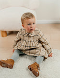 Noukie's robe en coton à carreaux beige Z2559081