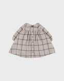 Noukie's robe en coton à carreaux beige Z2559081