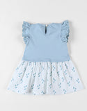 Noukie's Robe bi-matière à manches courtes, écru/bleu aqua Z2401080