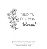 Minimou tube avec carte ensemencée "Veux-tu être mon parrain ?"
