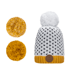 Cabaïa bonnet enfant + 3 pompons interchangeables Indien Virgin Blue Lagoon 4-6 ans