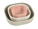 Béaba Lot de 3 bols silicone gigogne (Velvetgrey/Cotton/Dustyrose) 913568