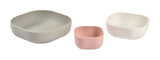 Béaba Lot de 3 bols silicone gigogne (Velvetgrey/Cotton/Dustyrose) 913568
