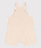 Petit Bateau Salopette courte en gaze de coton bébé Beige Avalanche A06LZ 03
