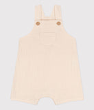 Petit Bateau Salopette courte en gaze de coton bébé Beige Avalanche A06LZ 03
