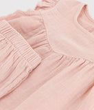 Petit Bateau ensemble bébé en gaze de coton unie rose SALINE A077W 01