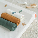 Done By Deer lot de 3 draps tétra Sea Friends mélange de couleurs 70X70cm 3013460