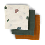 Done By Deer lot de 3 draps tétra Sea Friends mélange de couleurs 70X70cm 3013460