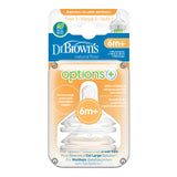 Dr. Brown’s Options+ Anti-colique lot de 2 tétines phase 3 pour biberon col large WN3201-BEX