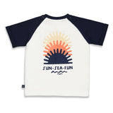 Feetje t-shirt chasseurs de soleil off white/navy 51700755